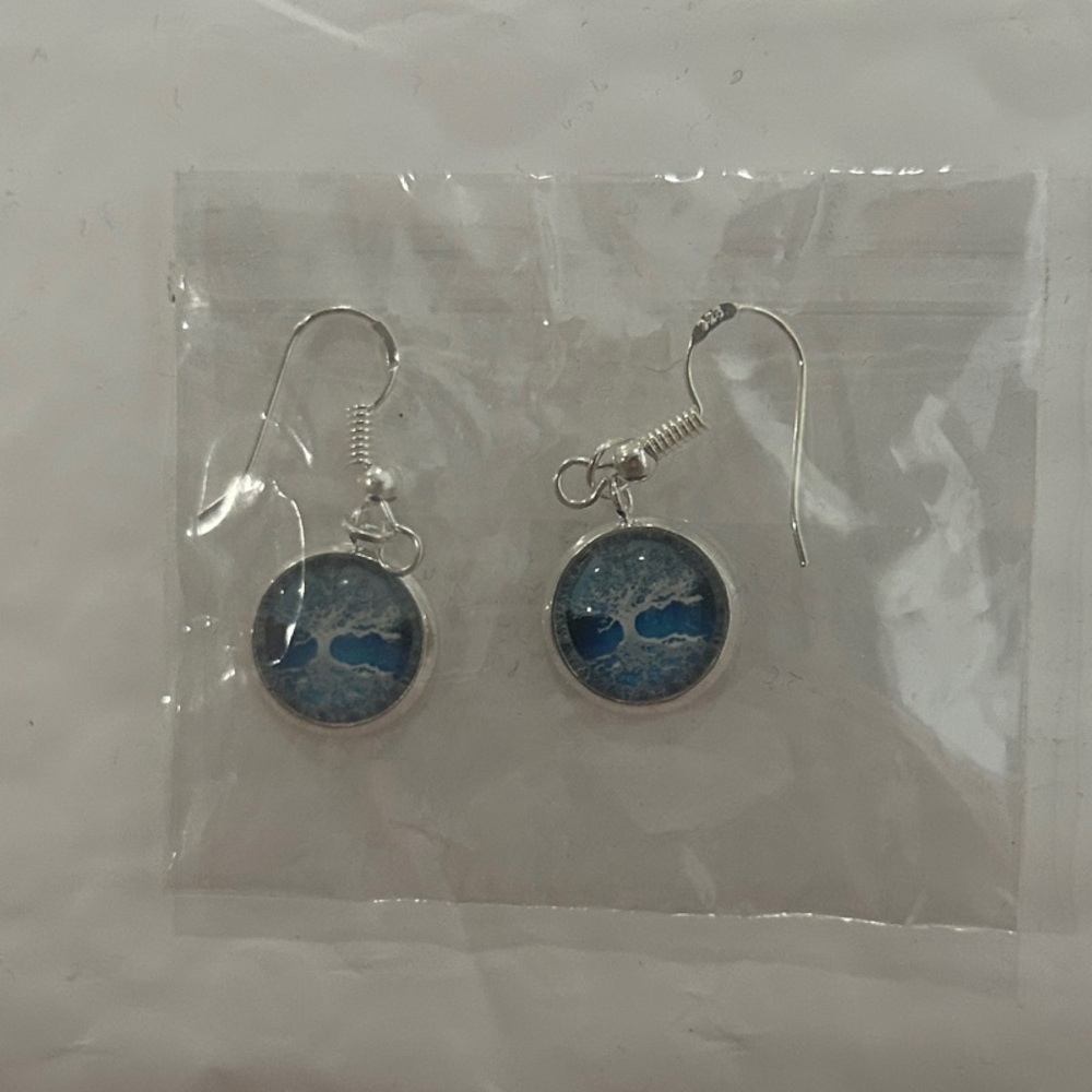 Elegant Tree of Life Dangle Earrings. New in Package.